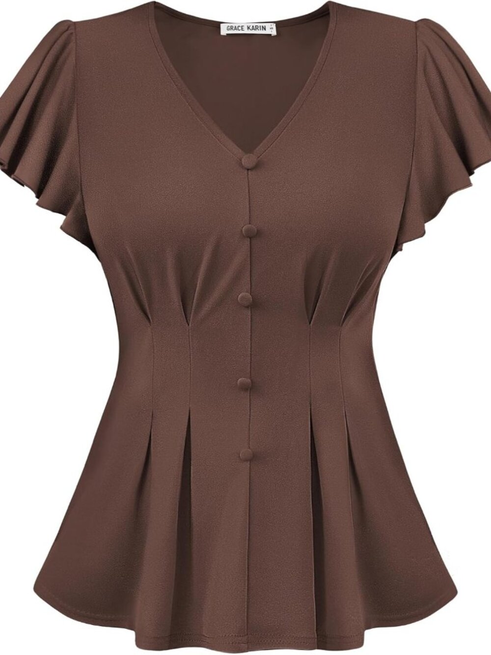 Womens Summer Blouses Dressy Casual Ruffle Peplum Tops